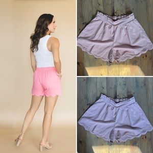 Pink Scalloped Shorts